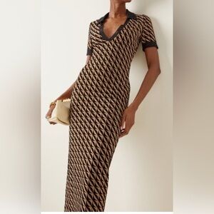 David Koma Black and Tan Dress